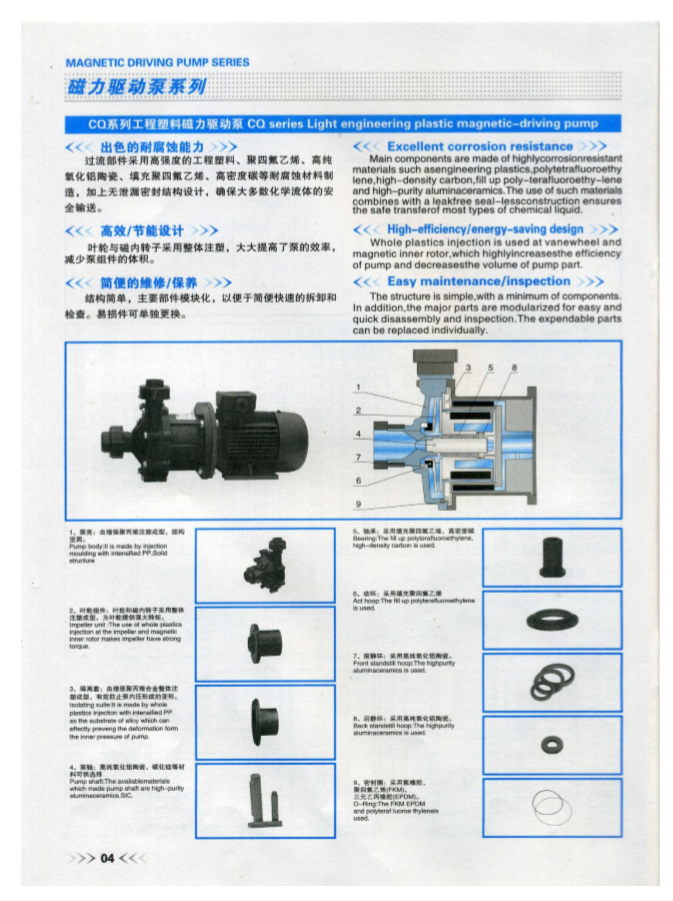 CQ型工程塑料磁力驅動磁力泵